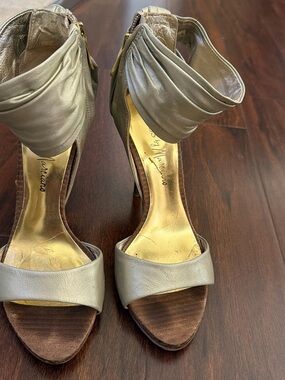 Guess by Marciano Metallic gold Open-Toe Ankle-Strap Heels